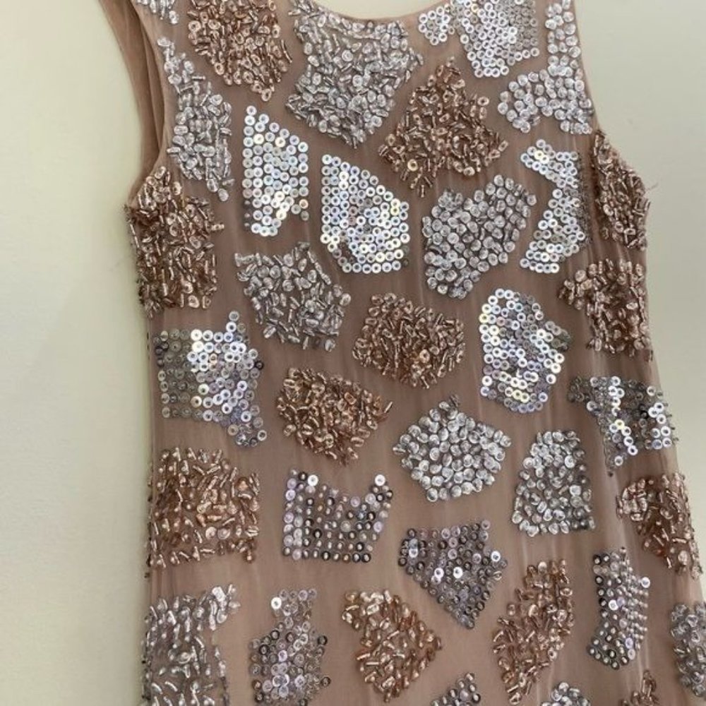 ALICE+OLIVIA Beaded Sequins Embellished 100% Silk Mini Cocktail dress Sz 2 EUC - Picture 5 of 16
